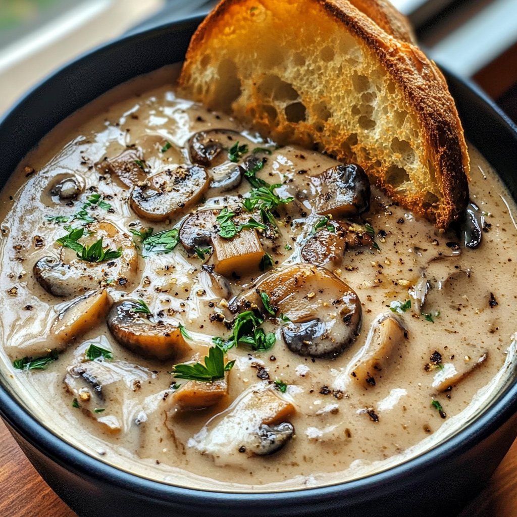 Creamy Mushroom Soup Recipe - Perfectly Savory & Delicious