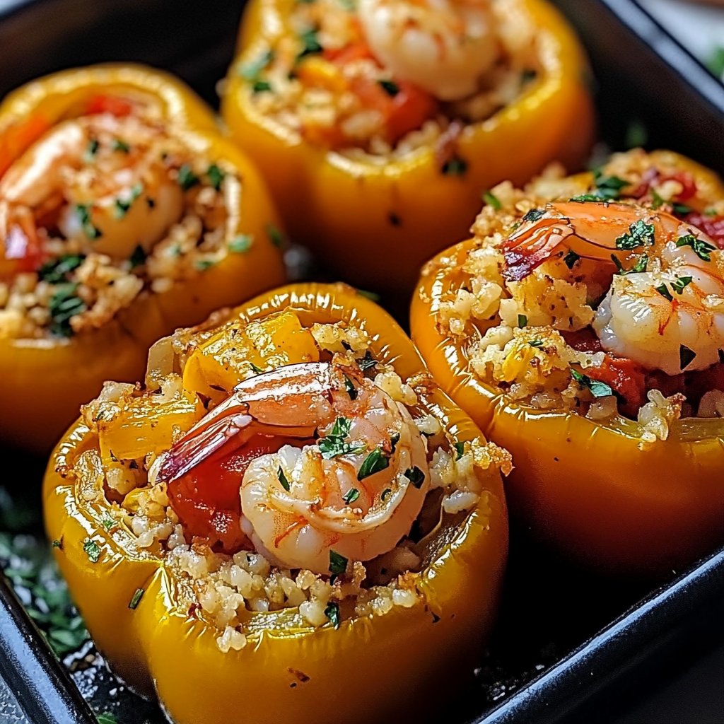 Crab and Shrimp Stuffed Bell Peppers Recipe