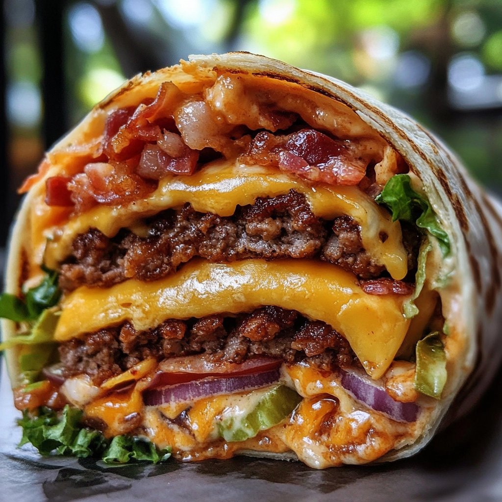 HUGE BACON CHEESEBURGER BURRITO - Ultimate Comfort Food