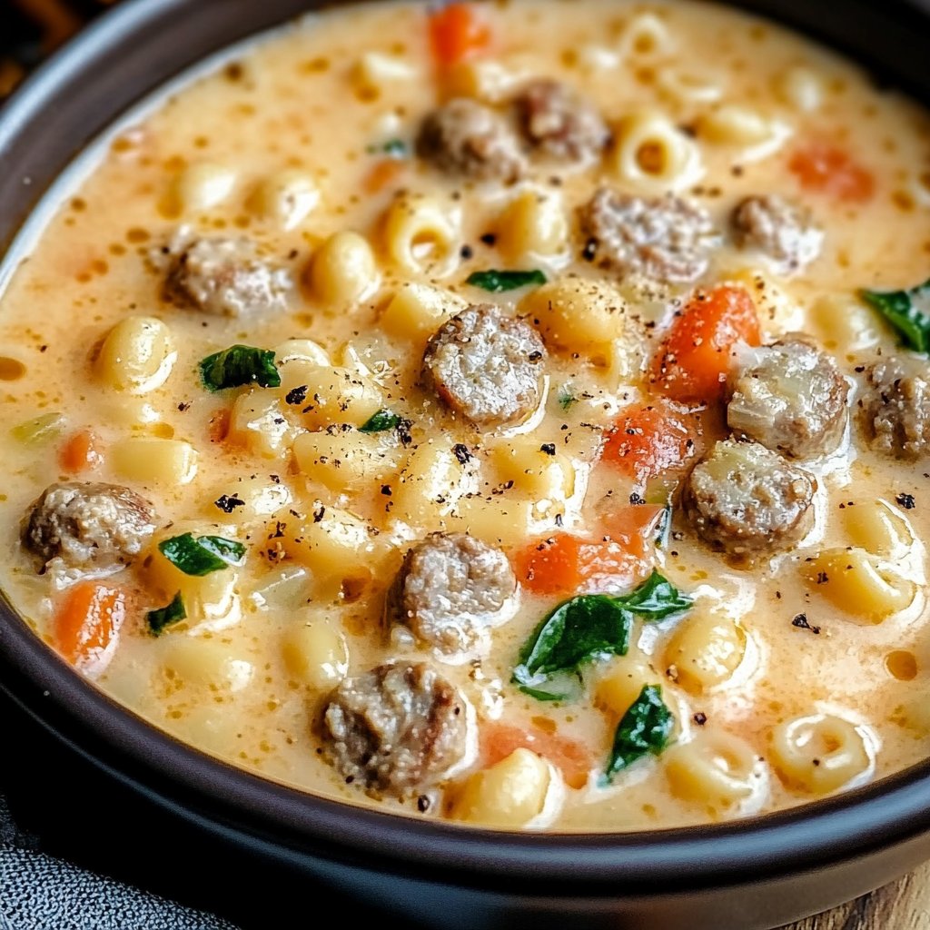 Creamy Parmesan Italian Sausage Ditalini Soup Recipe