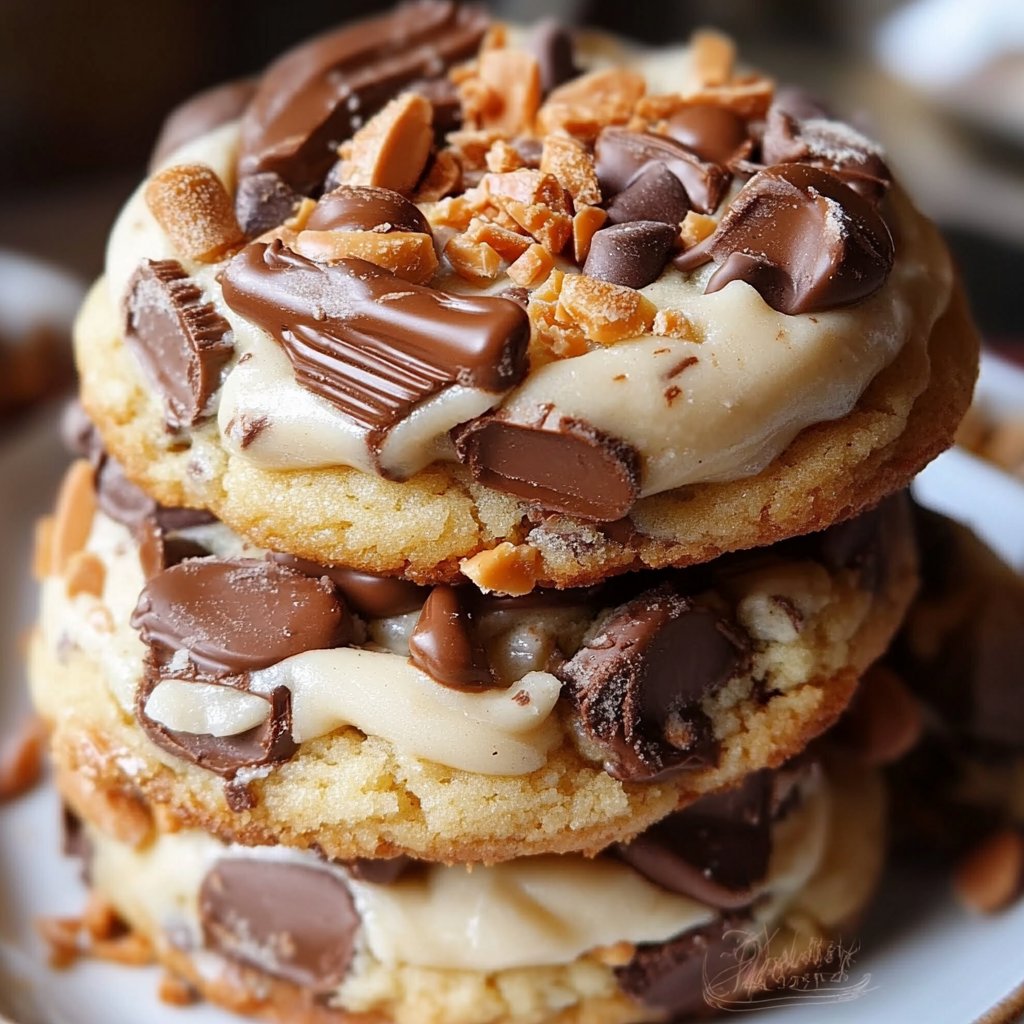 Gooey Reese’s Cheesecake Cookies Recipe