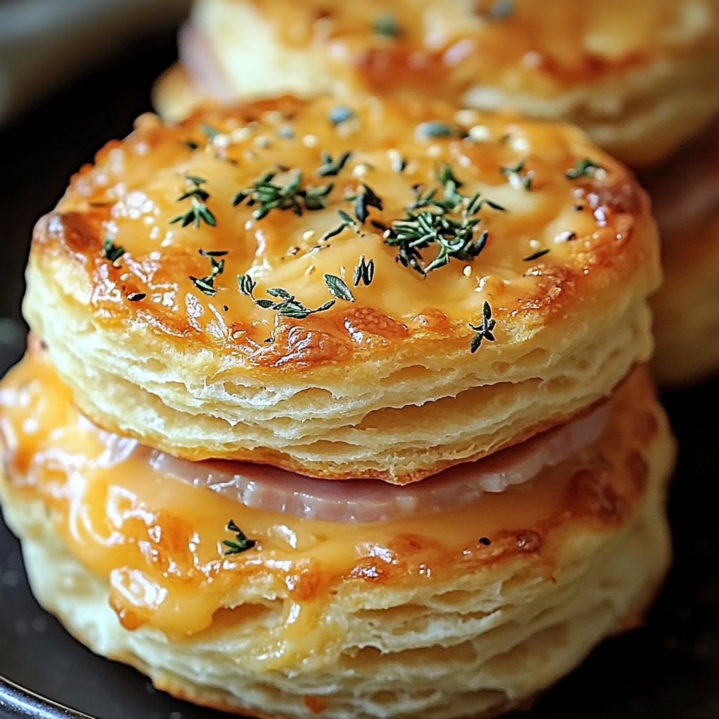 Savory Ham and Cheese Butter Biscuits Fluffy Recipe