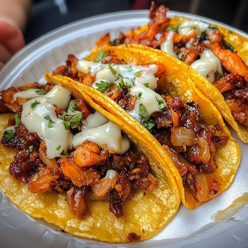 Cheesy Tacos Al pastor: Deliciously Savory Fiesta