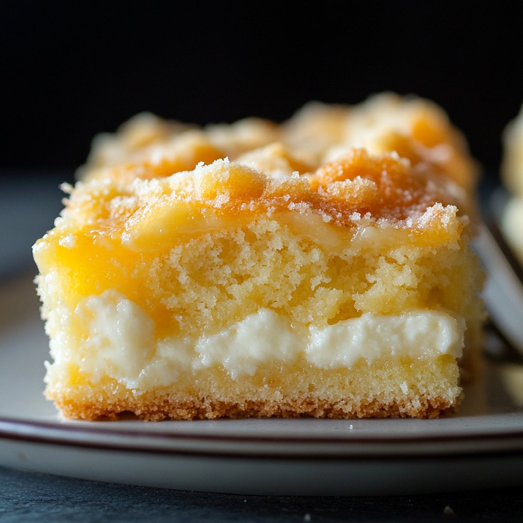 Tangy Lemon Cream Cheese Dump Cake with a Buttery Crust