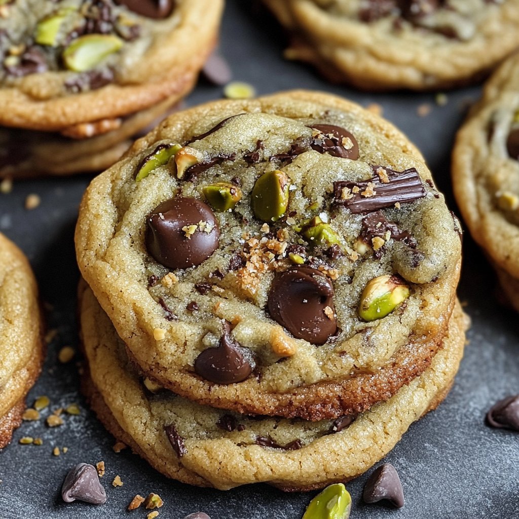 Pistachio Cream Chocolate Chip Cookies Recipe