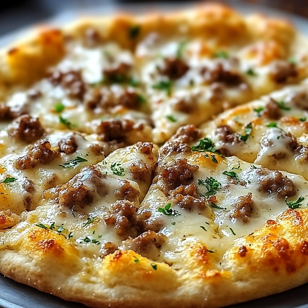 Biscuits and Sausage Gravy Breakfast Pizza Recipe