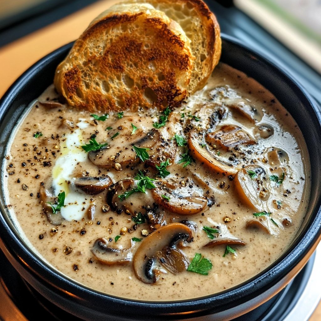 Creamy Mushroom Soup Recipe - Perfectly Savory & Delicious