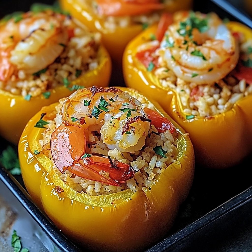 Crab and Shrimp Stuffed Bell Peppers Recipe