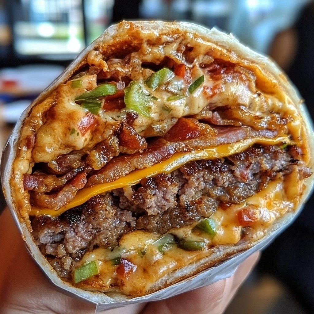 HUGE BACON CHEESEBURGER BURRITO - Ultimate Comfort Food