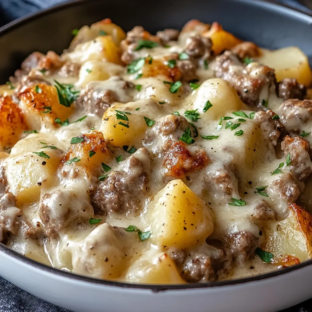 One-Pan Creamy Meat & Potato Skillet