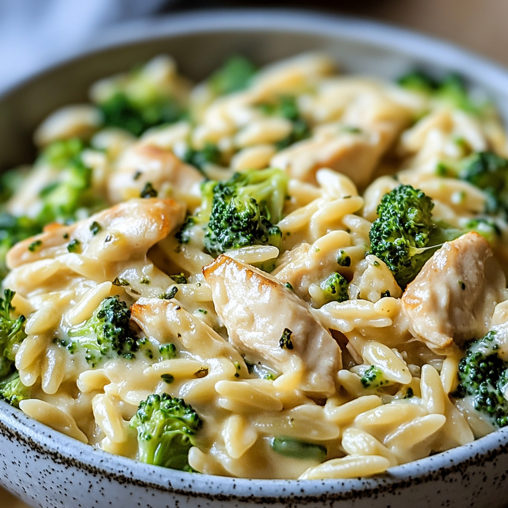 Cheesy Chicken Broccoli Orzo image
