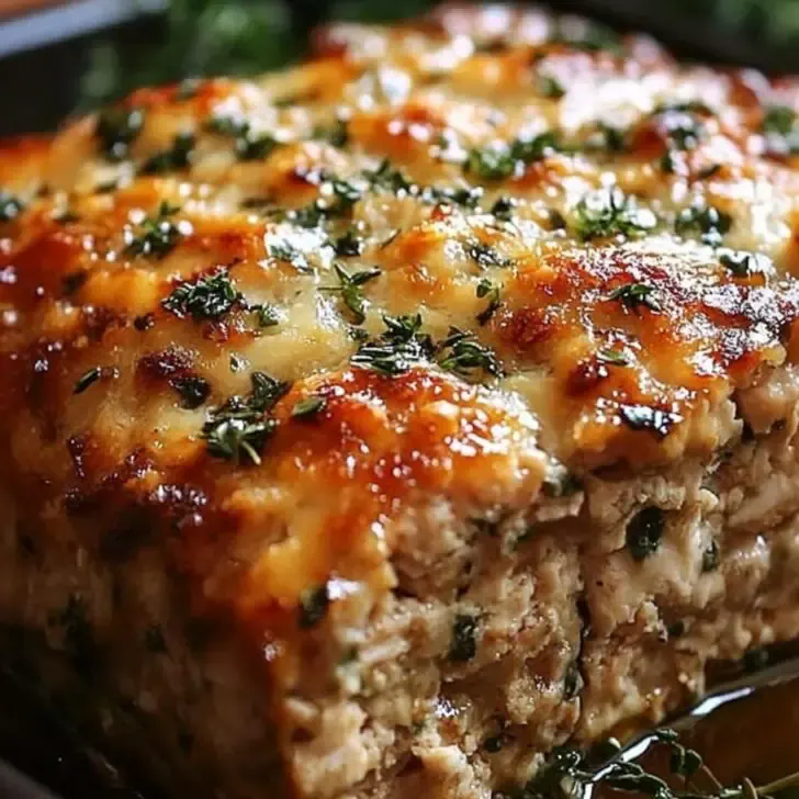 Dinner Melt-in-Your-Mouth Garlic Parmesan Chicken Meatloaf