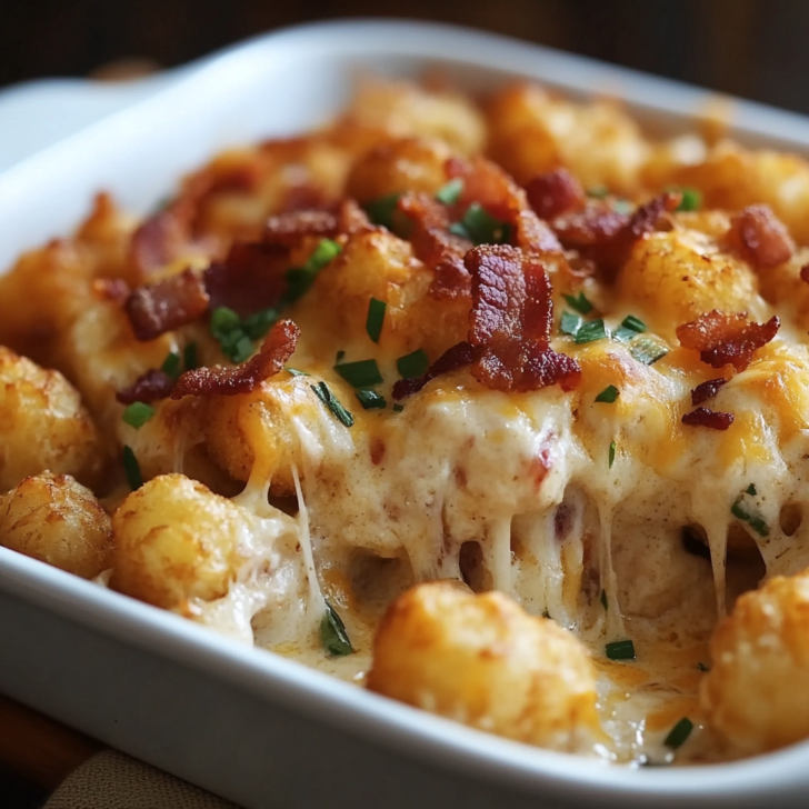 Chicken Bacon Ranch Tater Tot Casserole