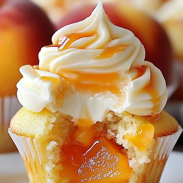 Honey Peach Cream Cheese Cupcakes