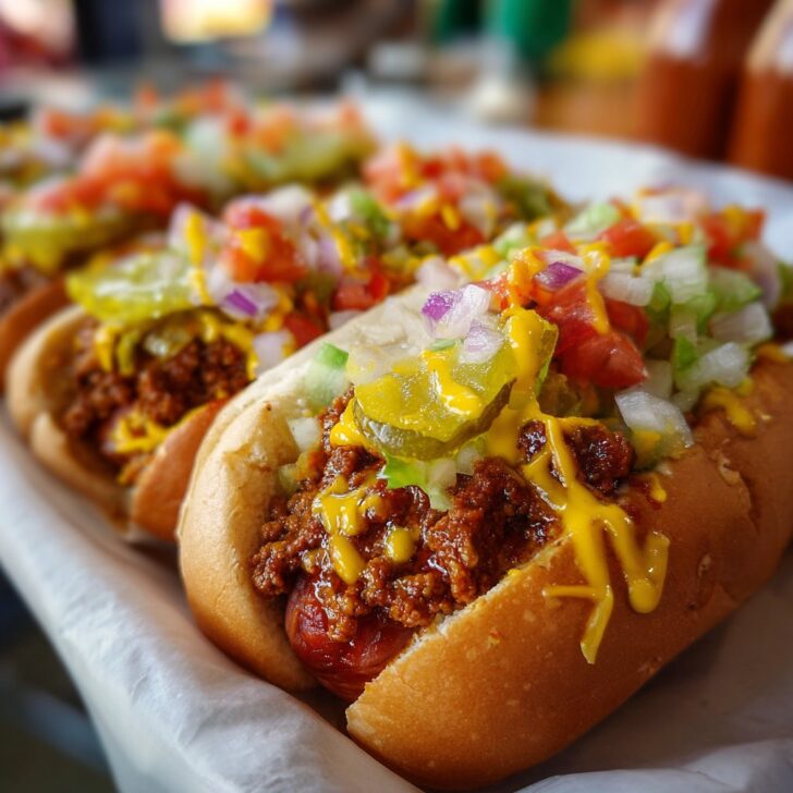 Coney Island Chili Hot Dogs