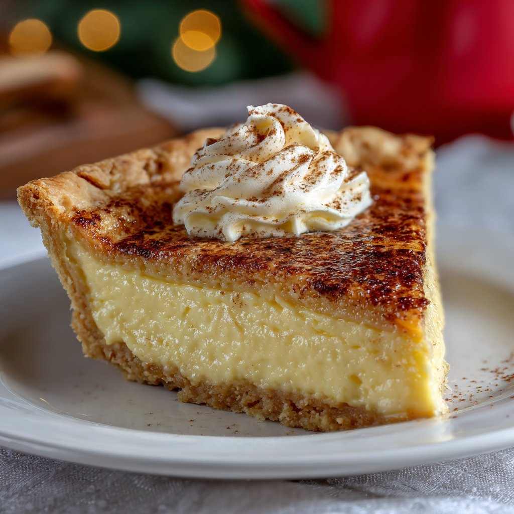 Christmas Eve Cinnamon-Vanilla Creamy Custard Pie