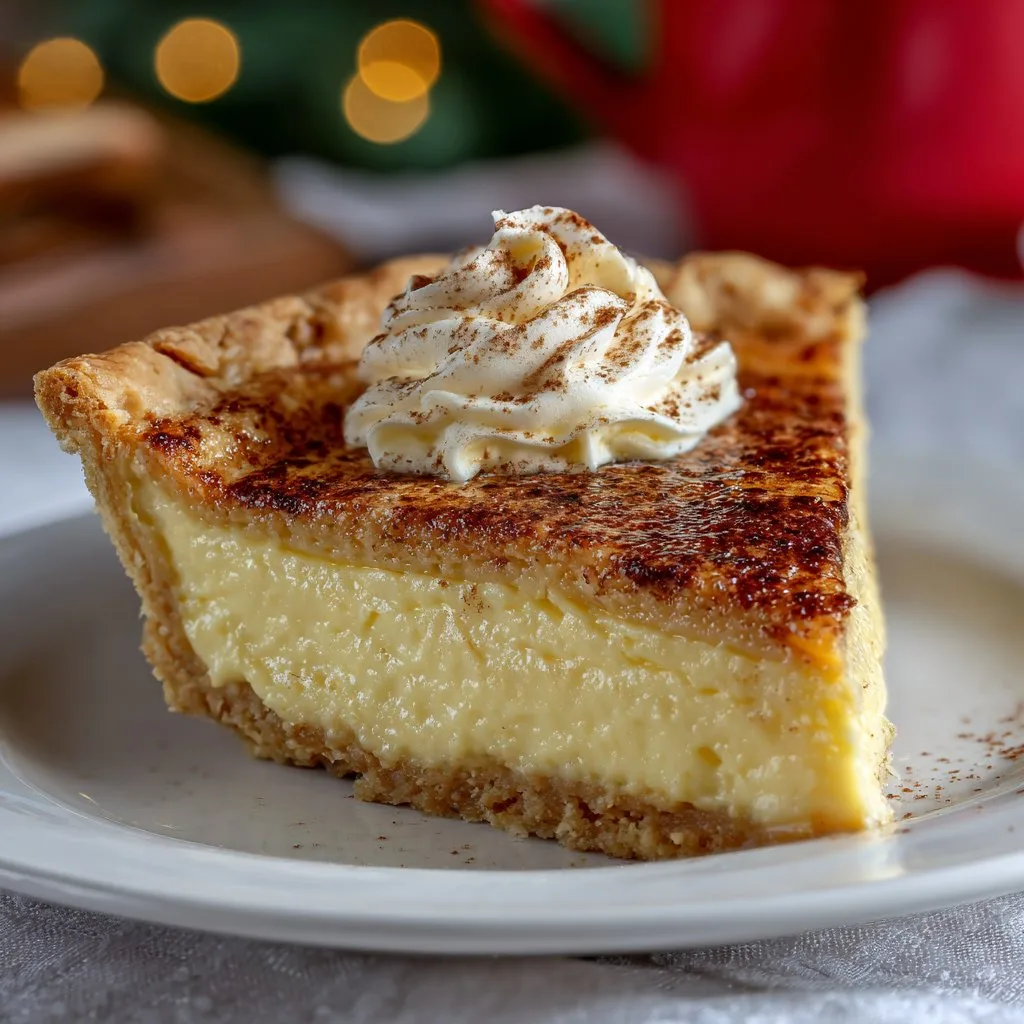 Christmas Eve Cinnamon-Vanilla Creamy Custard Pie