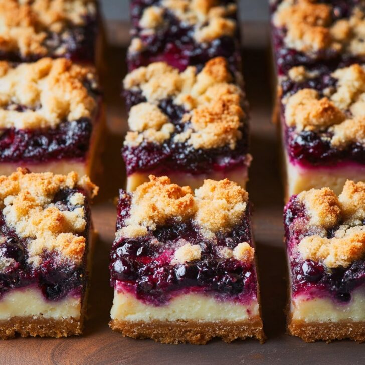 Blueberry Crumble Cheesecake Bars