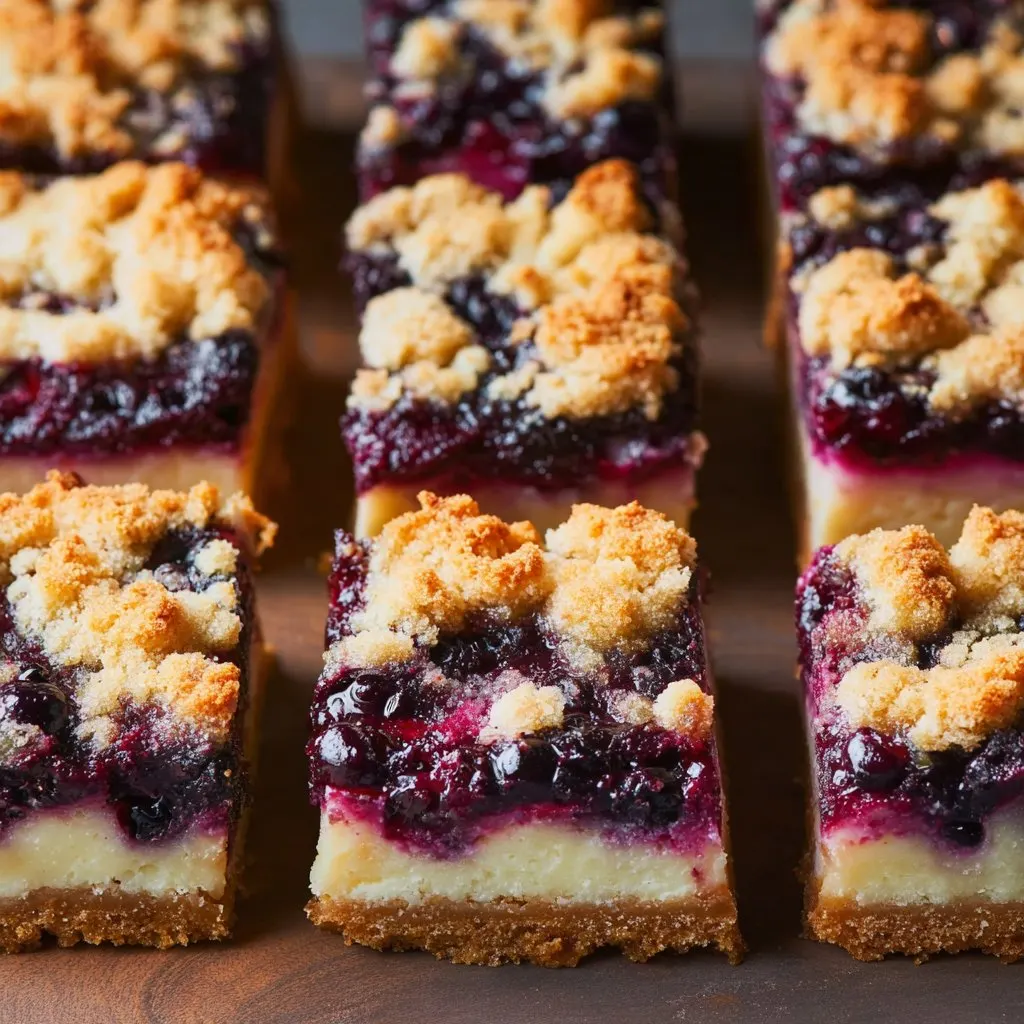 Blueberry Crumble Cheesecake Bars
