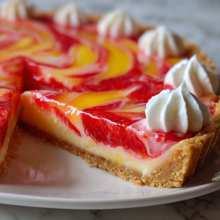 No-Bake Strawberry Lemon Swirl Tart