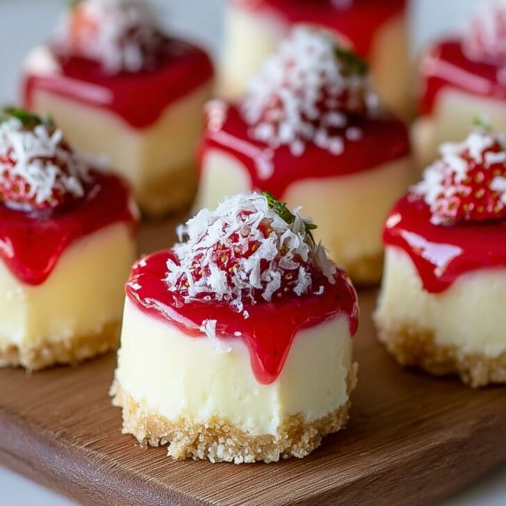 White Chocolate Strawberry Cheesecake Bites