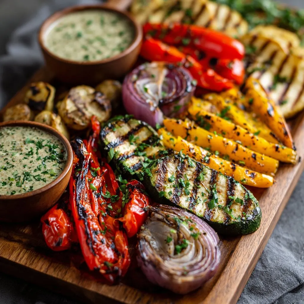 Easy Grilled Veggie Platter with Herb Dressing