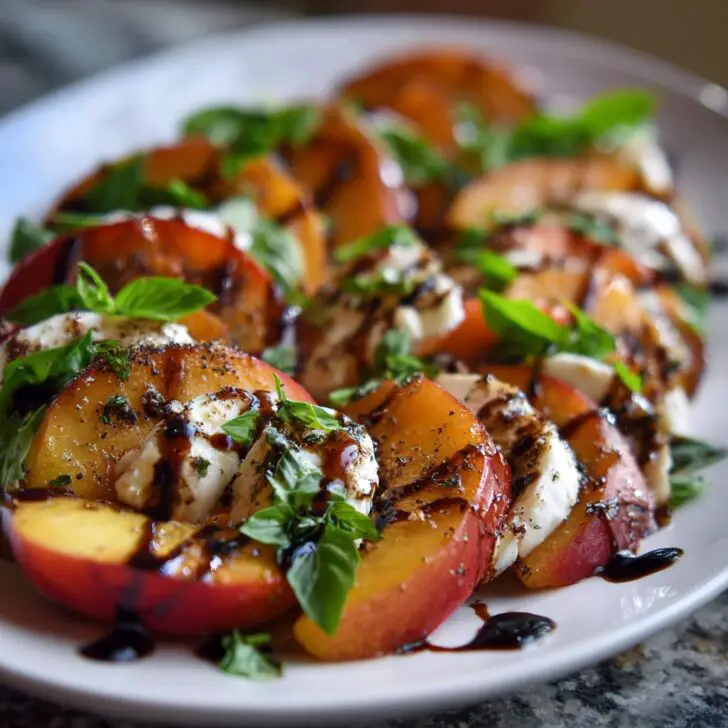 Peach Caprese Salad with Balsamic Glaze