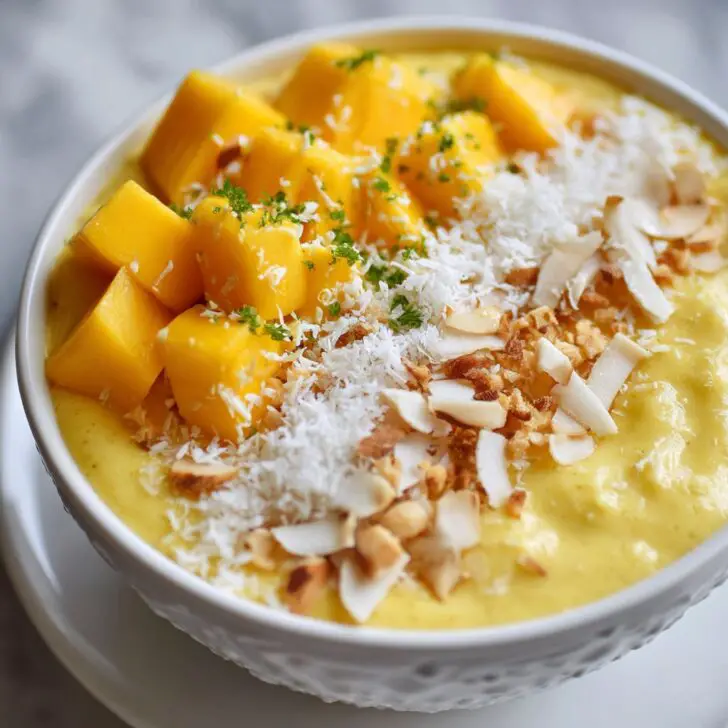 Tropical Smoothie Bowl with Coconut and Mango