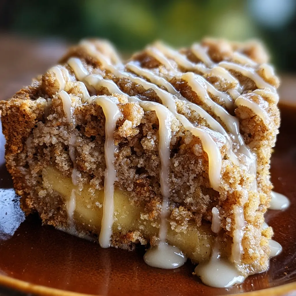 Apple Crumb Cake with Cinnamon Apple Drizzle
