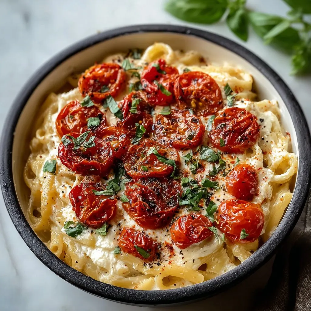 Roasted Tomato and Garlic Ricotta Pasta