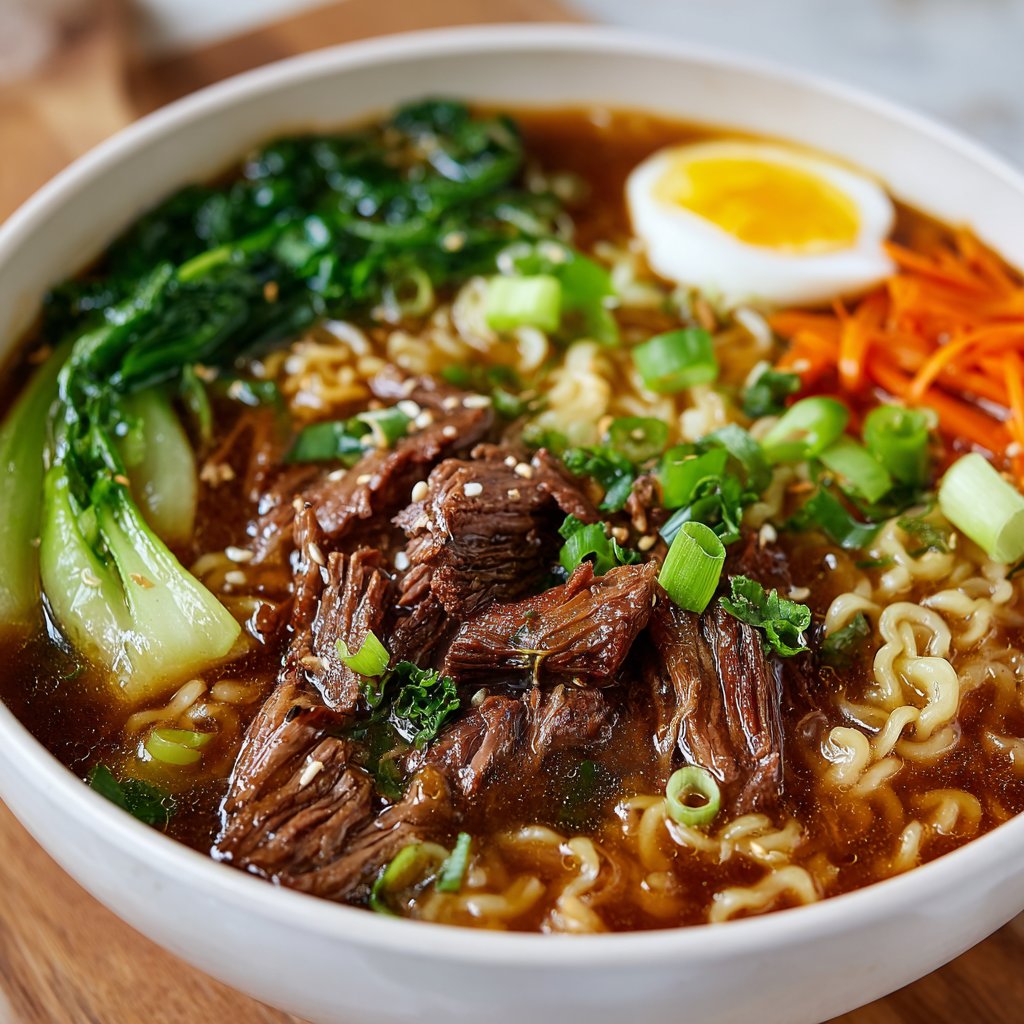 Slow Cooker Beef Ramen Noodles