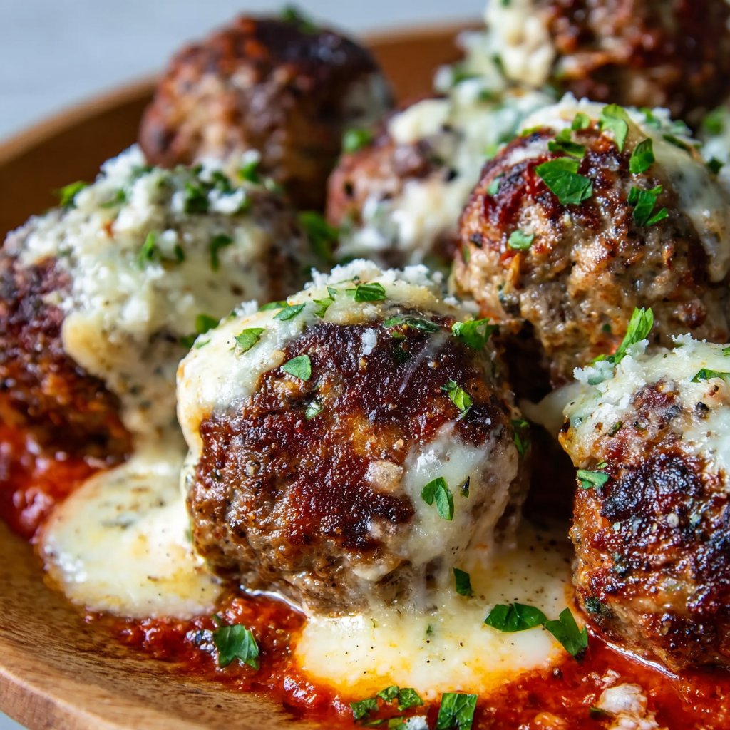 Mozzarella Stuffed Meatballs