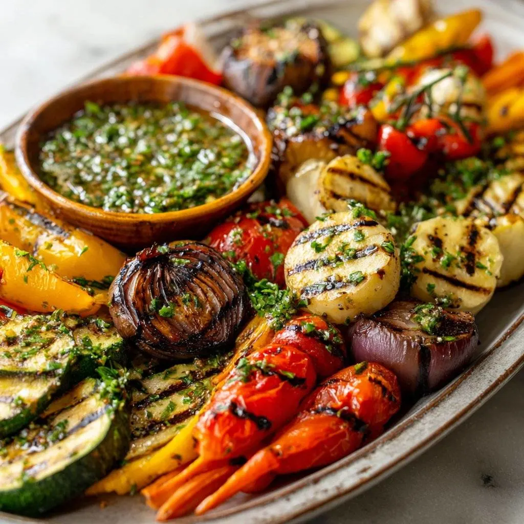Easy Grilled Veggie Platter with Herb Dressing