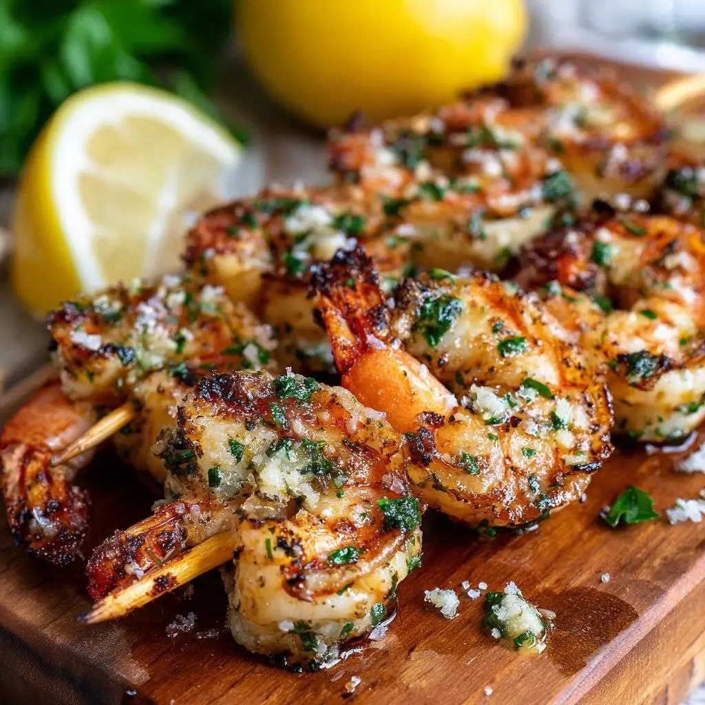 Garlic Butter Grilled Shrimp Skewers