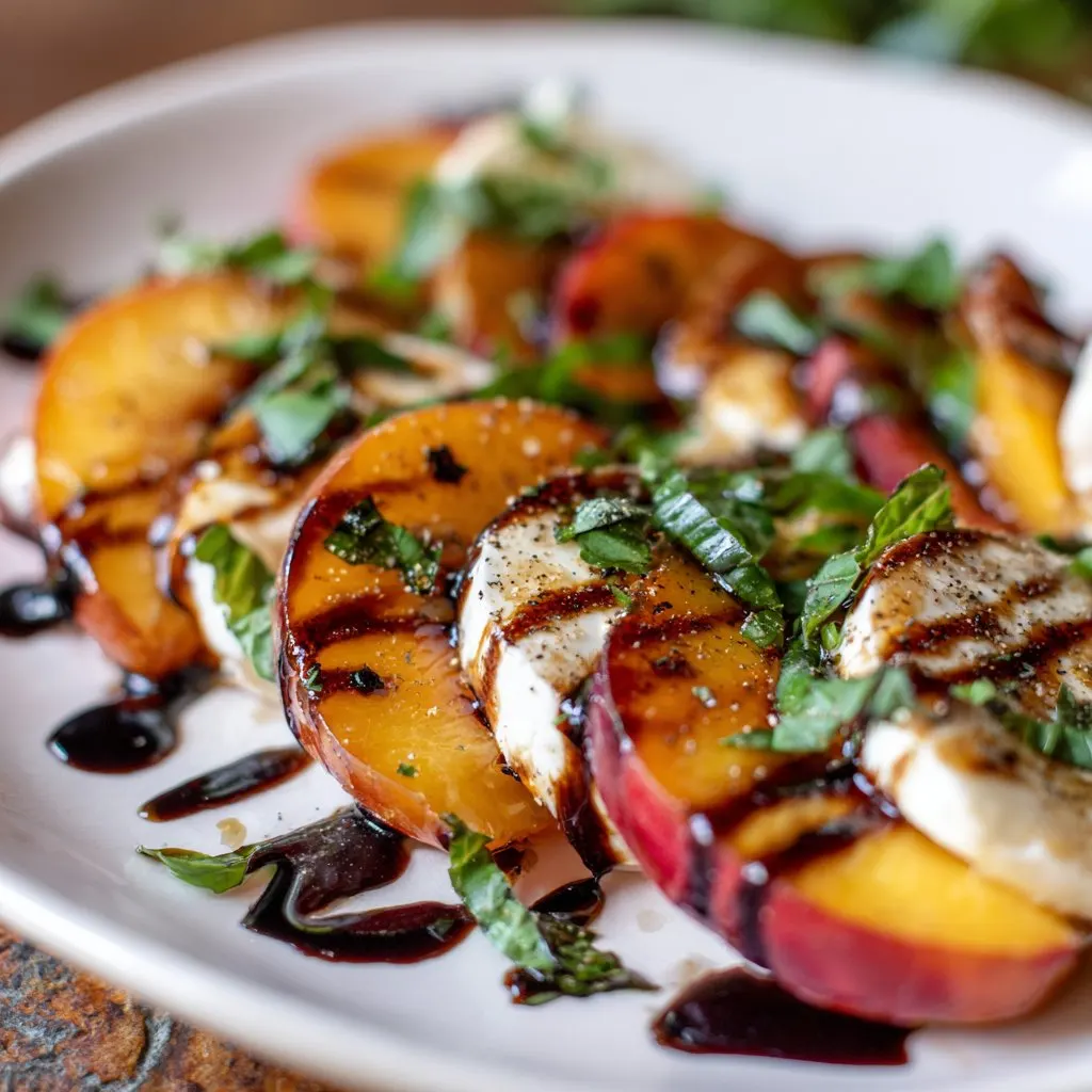 Peach Caprese Salad with Balsamic Glaze