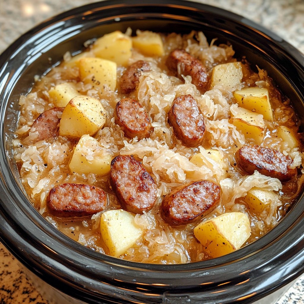 Polish sausage , Sauerkraut and potatoes