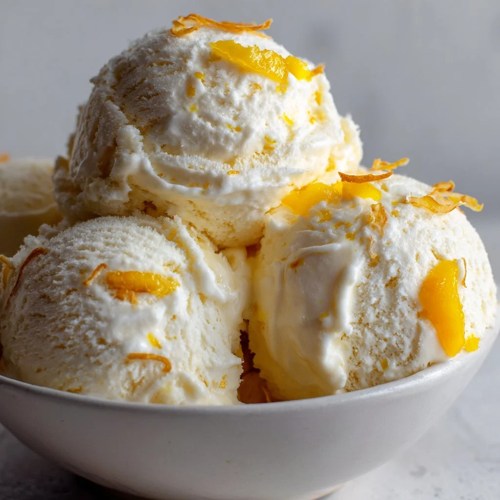 No-Churn Mango Coconut Ice Cream