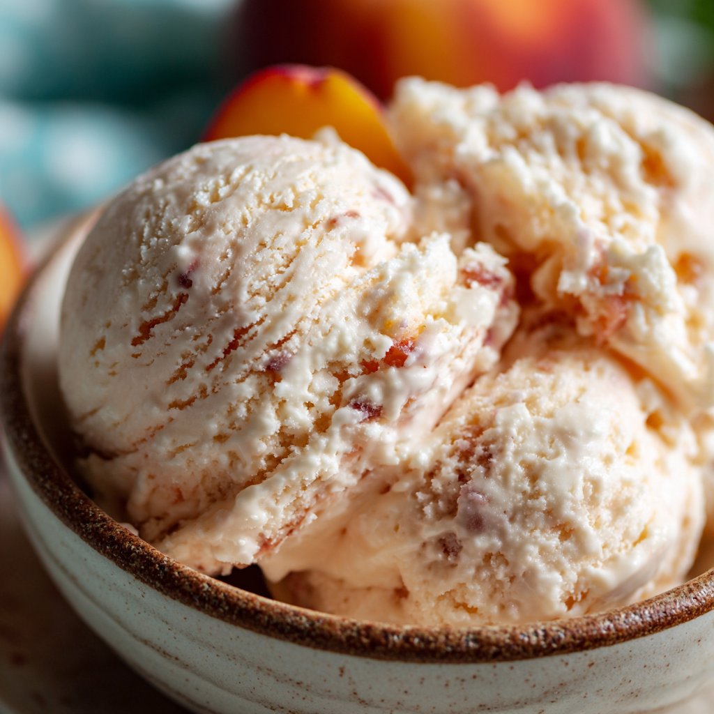 No-Churn Peach Ice Cream