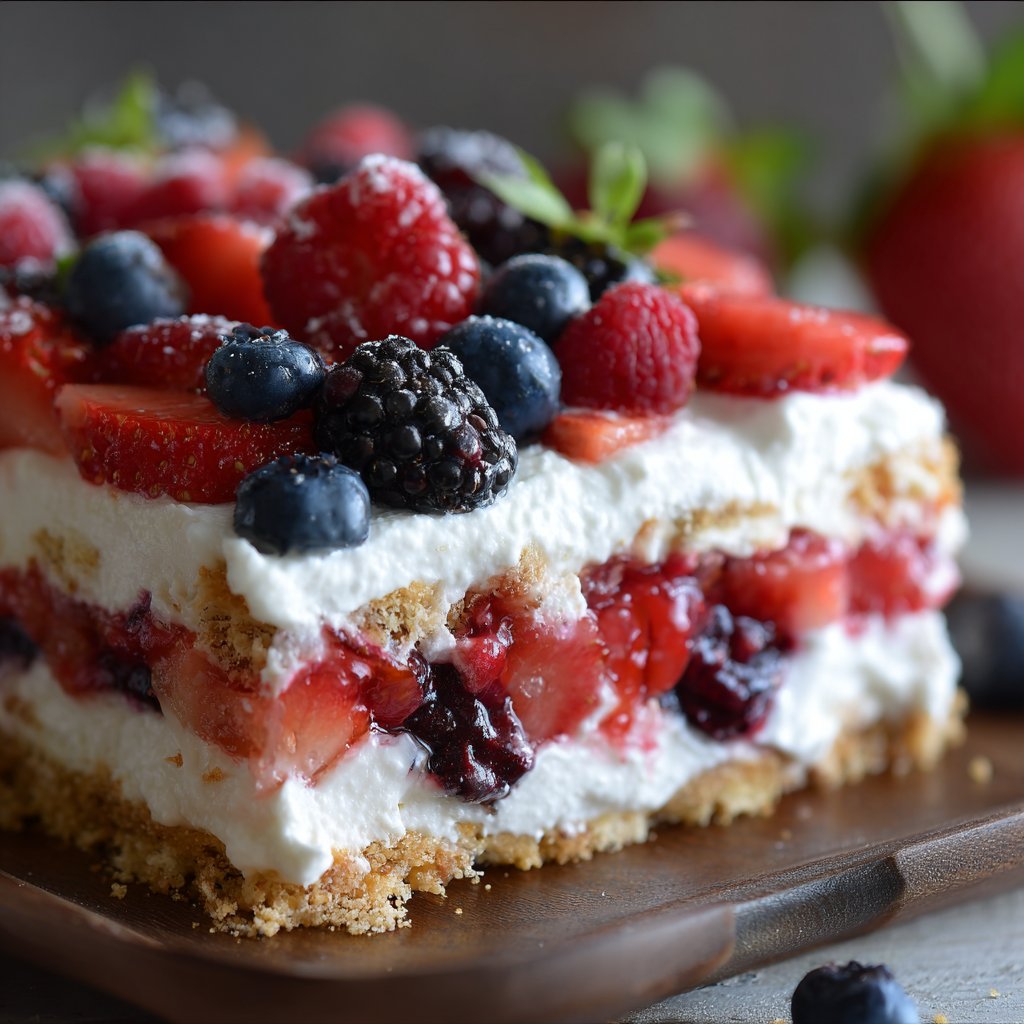 No-Bake Summer Berry Lasagna