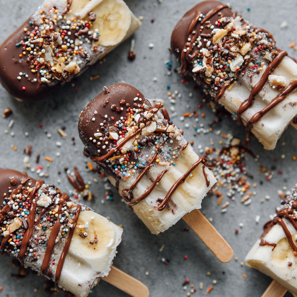 Frozen Chocolate Banana Pops