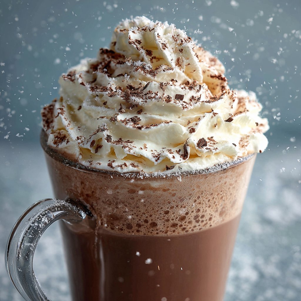 Frozen Hot Chocolate with Whipped Cream
