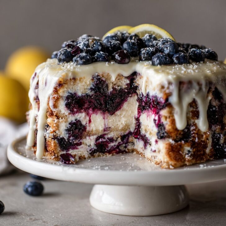 Lemon Blueberry Ice Cream Cake