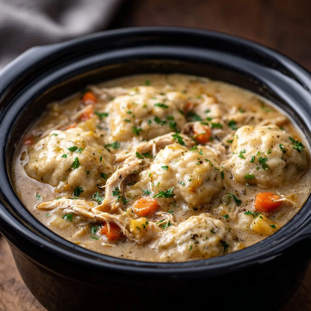 Slow Cooker Chicken and Dumplings for Cozy Family Nights