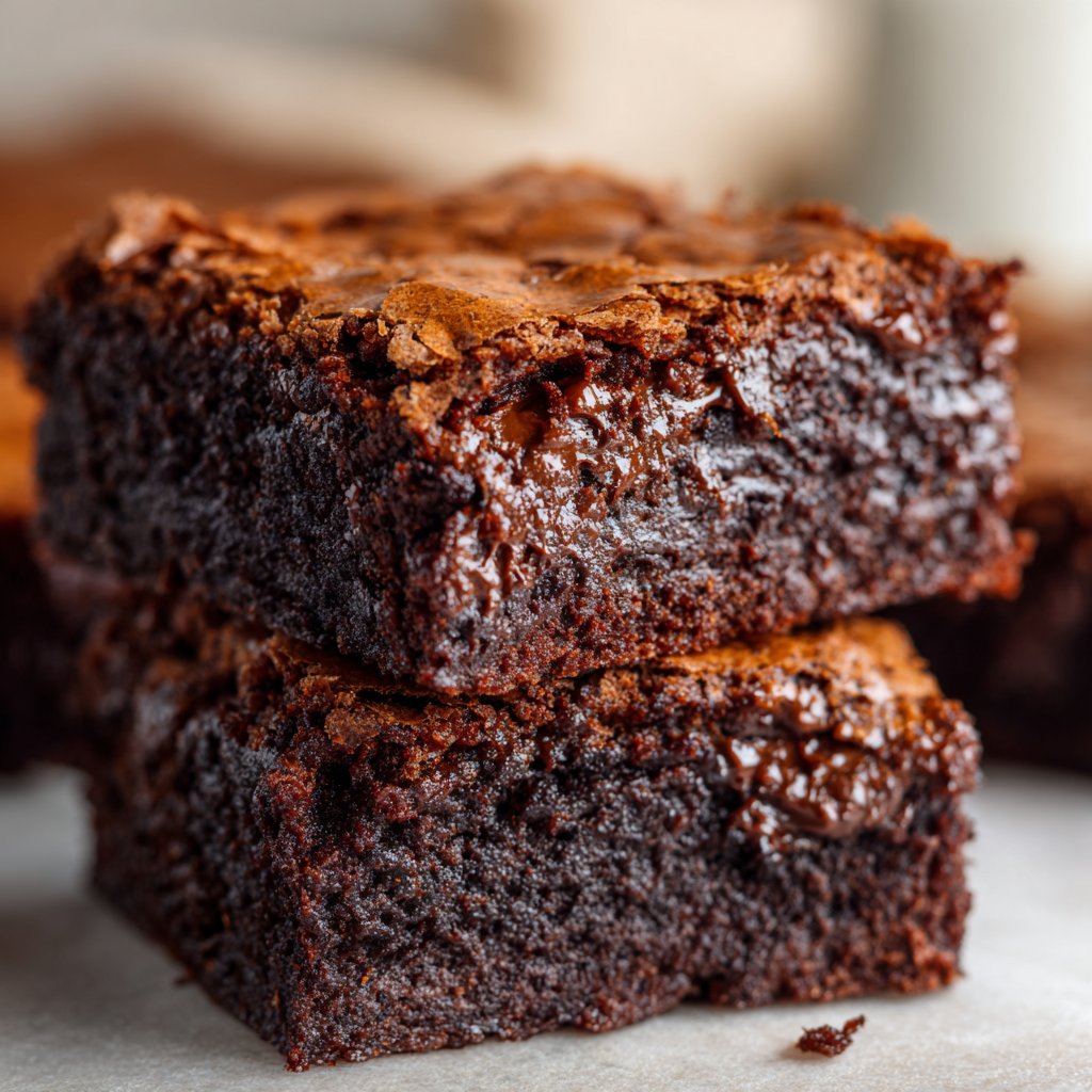 Double Chocolate Brownies with Fudge Centers