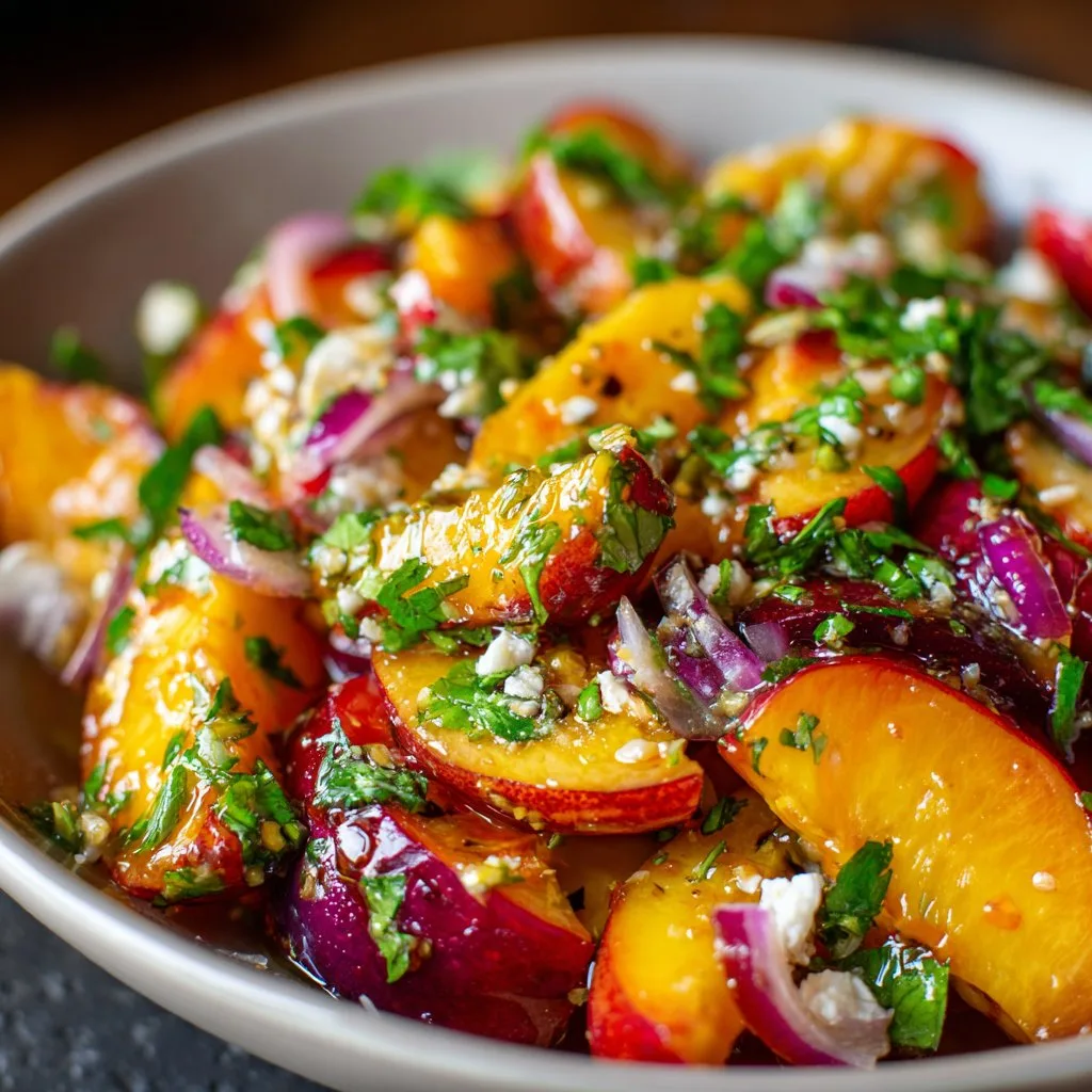 Peach and Plum Salad with Citrus Vinaigrette