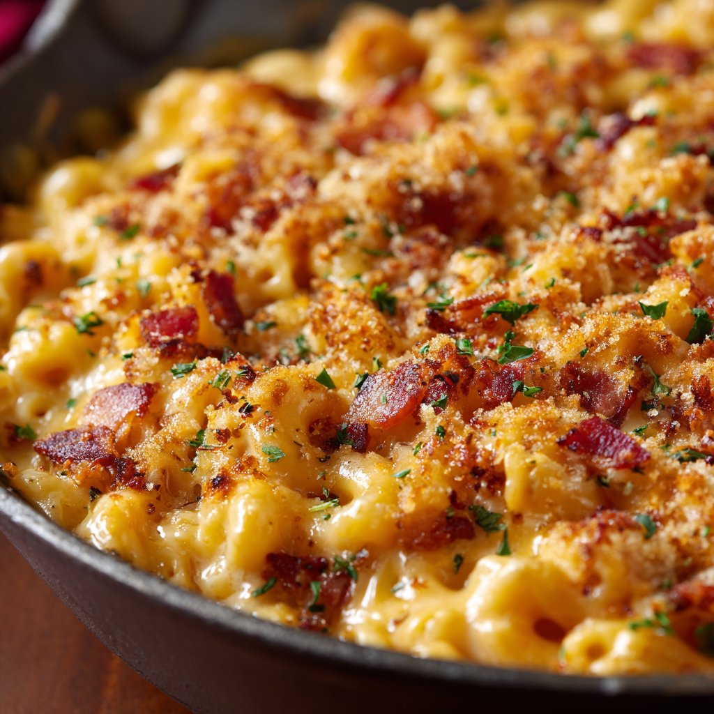 Skillet Mac and Cheese with Bacon