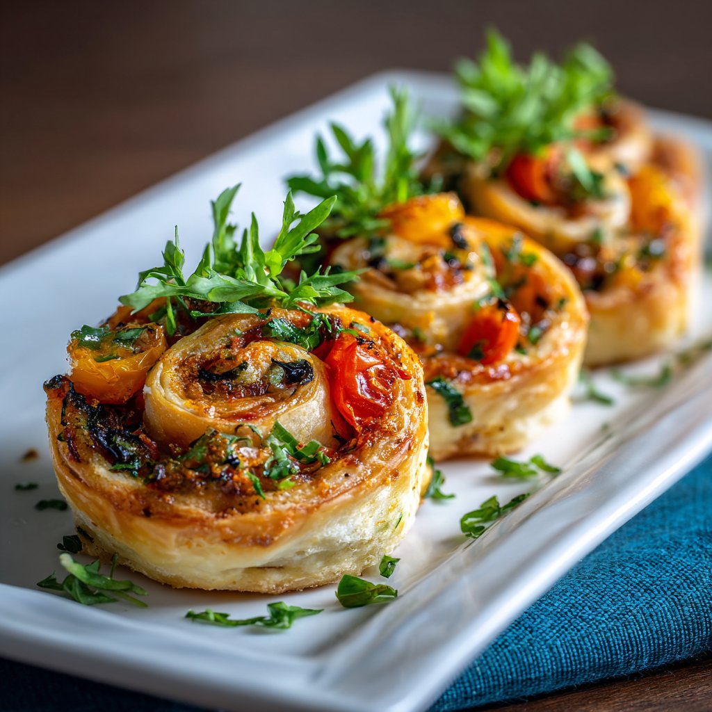 Puff Pastry Veggie Pinwheels
