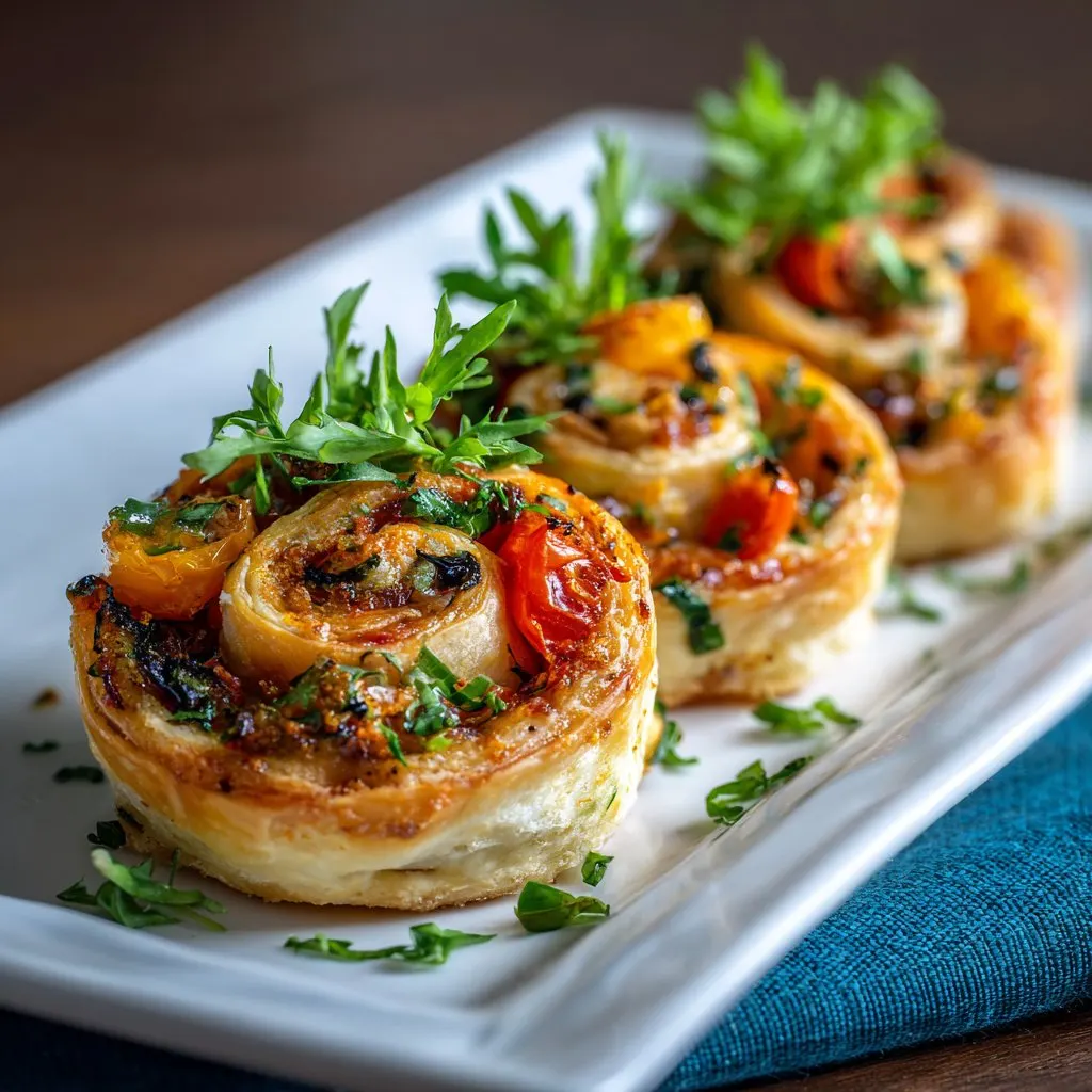 Puff Pastry Veggie Pinwheels