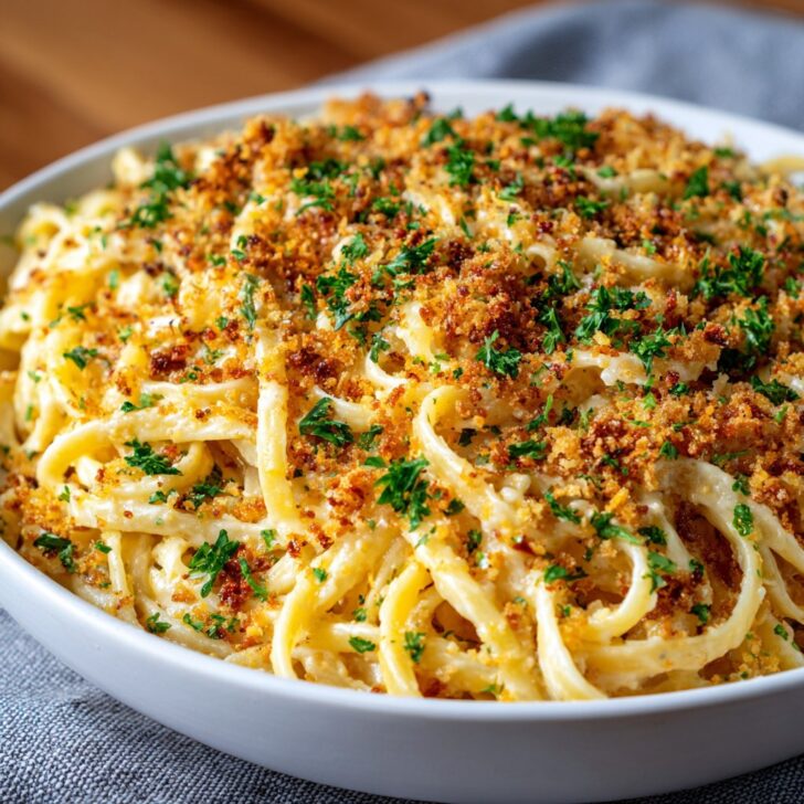 Garlic Butter Pasta with Crispy Breadcrumbs