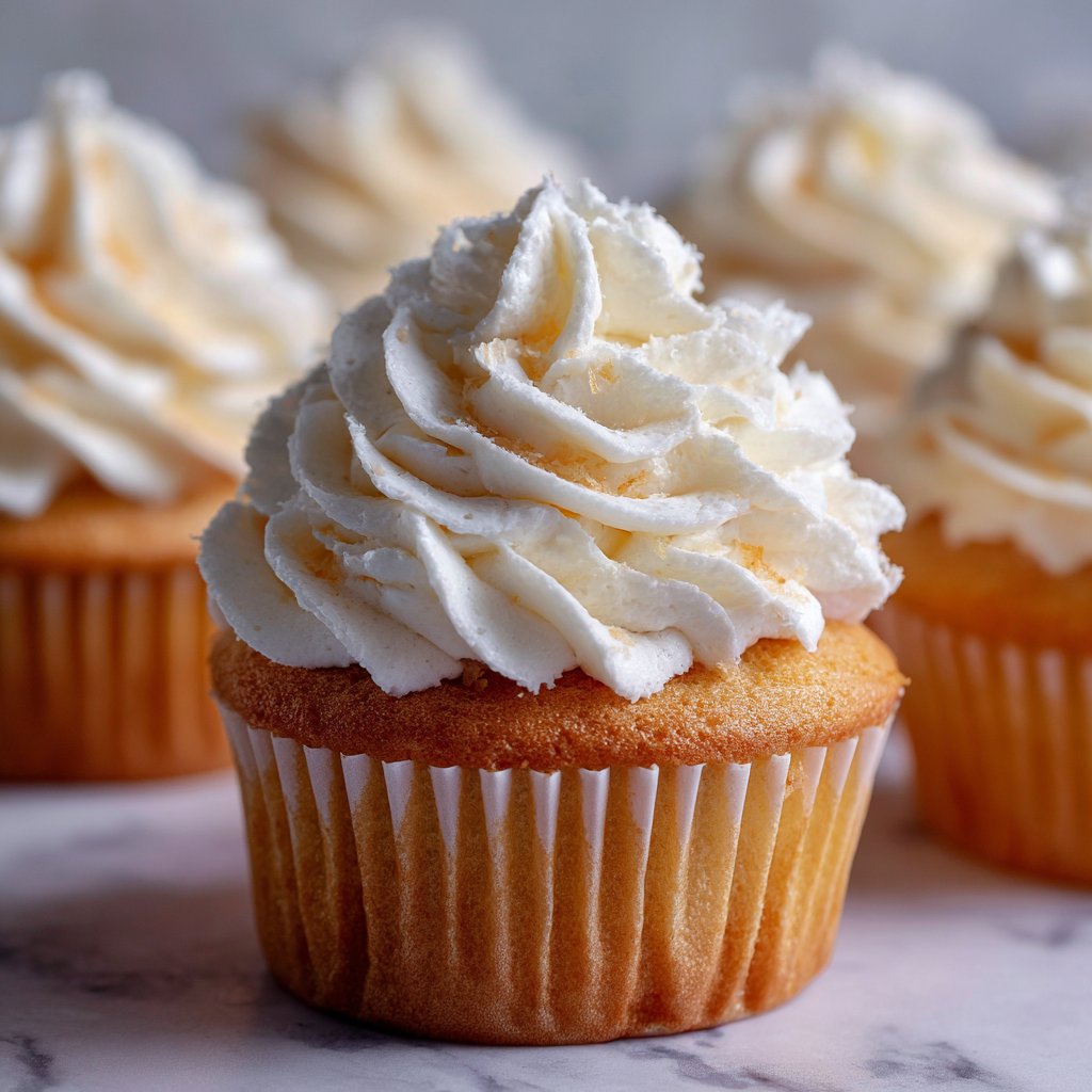 Baked Orange Cream Cupcakes with Fluffy Frosting